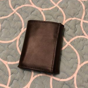 Brown Leather Tri-fold Wallet